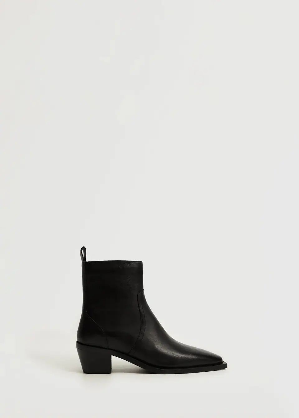 Leather pointed ankle boots | MANGO (US)
