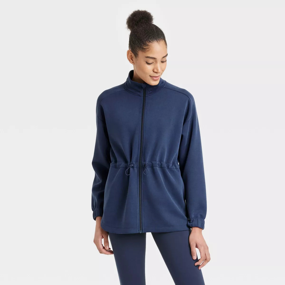 Women's Airy Sleek Legging Friendly Full Zip Jacket - All In Motion™ Navy Blue XS | Target