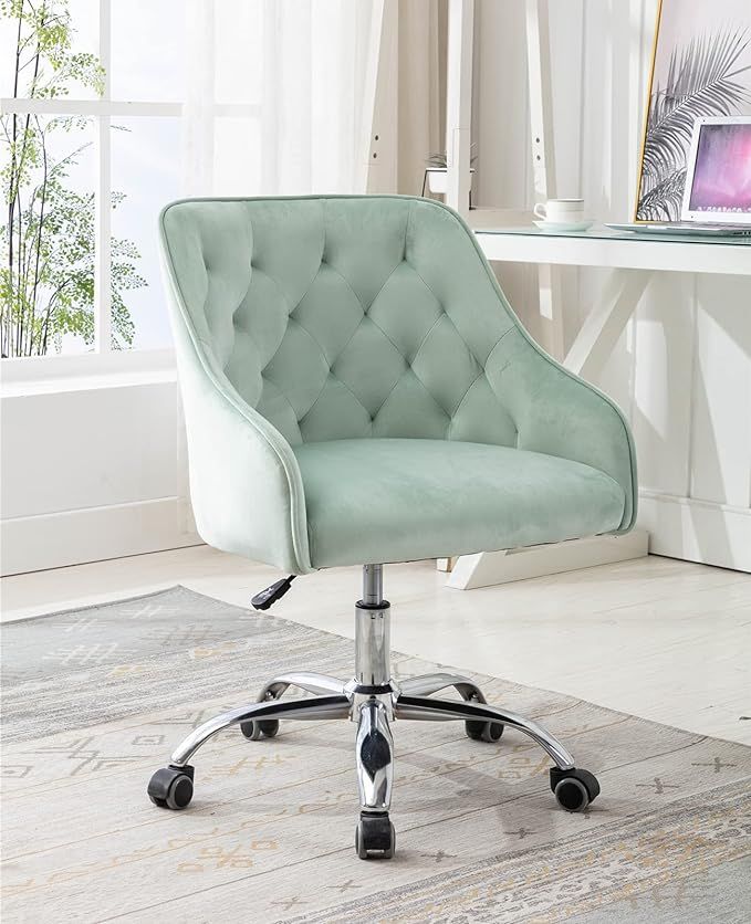 Baysitone Velvet Home Office Desk Chair, Modern Swivel Task Armchair with Adjustable Height, Upho... | Amazon (US)
