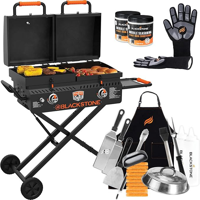 17 Inch Blackstone Grill and Griddle Tailgater On the Go Combo with Wheels, Legs and Hood Outdoor... | Amazon (US)