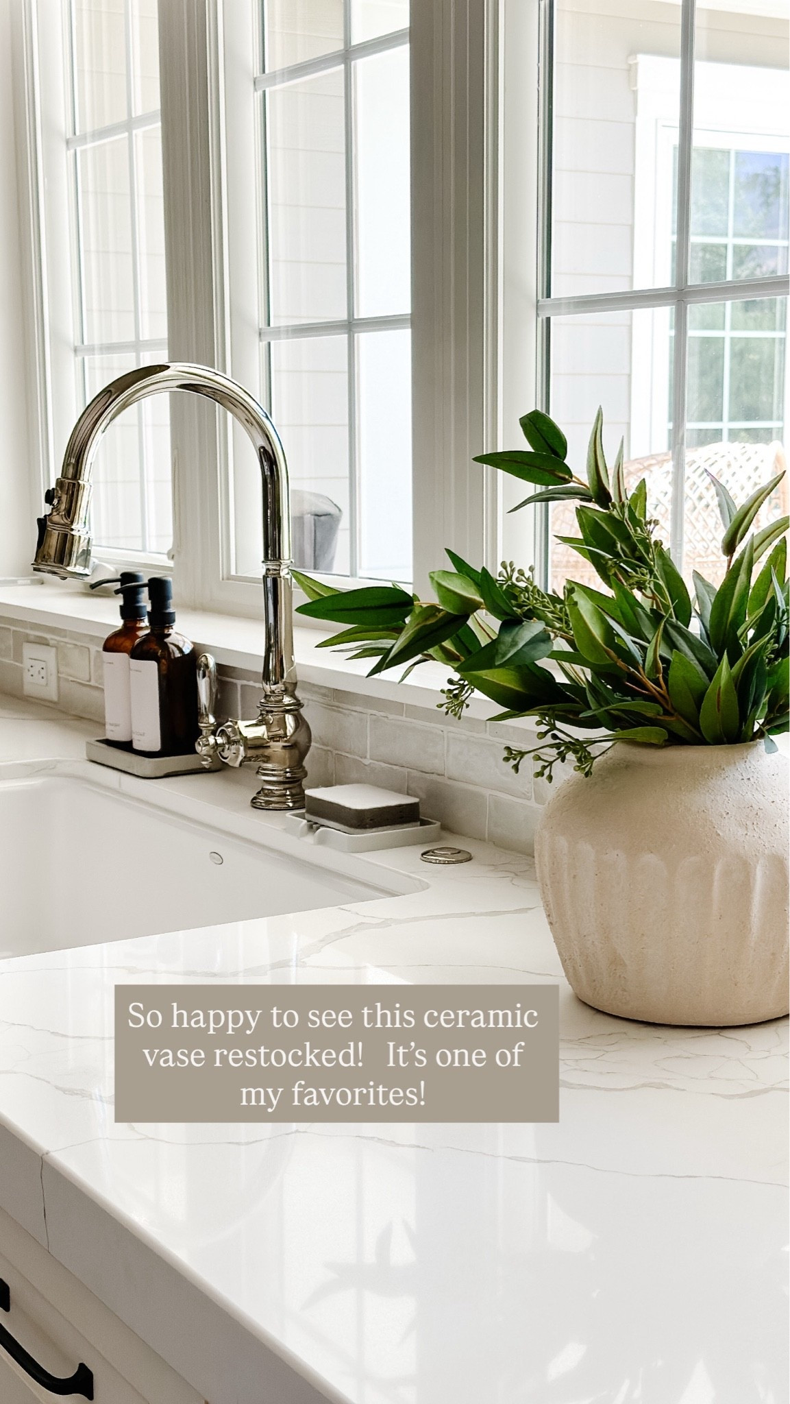 This little vase is one of my all time favorites from Target!  Happy to see it restocked!  It goes with every decor style and is the perfect neutral color.  Pair with some greenery or florals for a little summer home glow up!  @target #ad #sponsored
