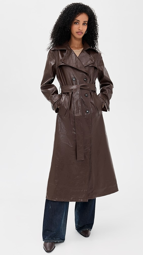 Hutson Faux Leather Trench Coat | Shopbop