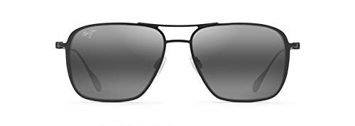 Maui Jim Men's and Women's Beaches Polarized Aviator Sunglasses, Black Matte/Neutral Grey, Medium | Amazon (US)