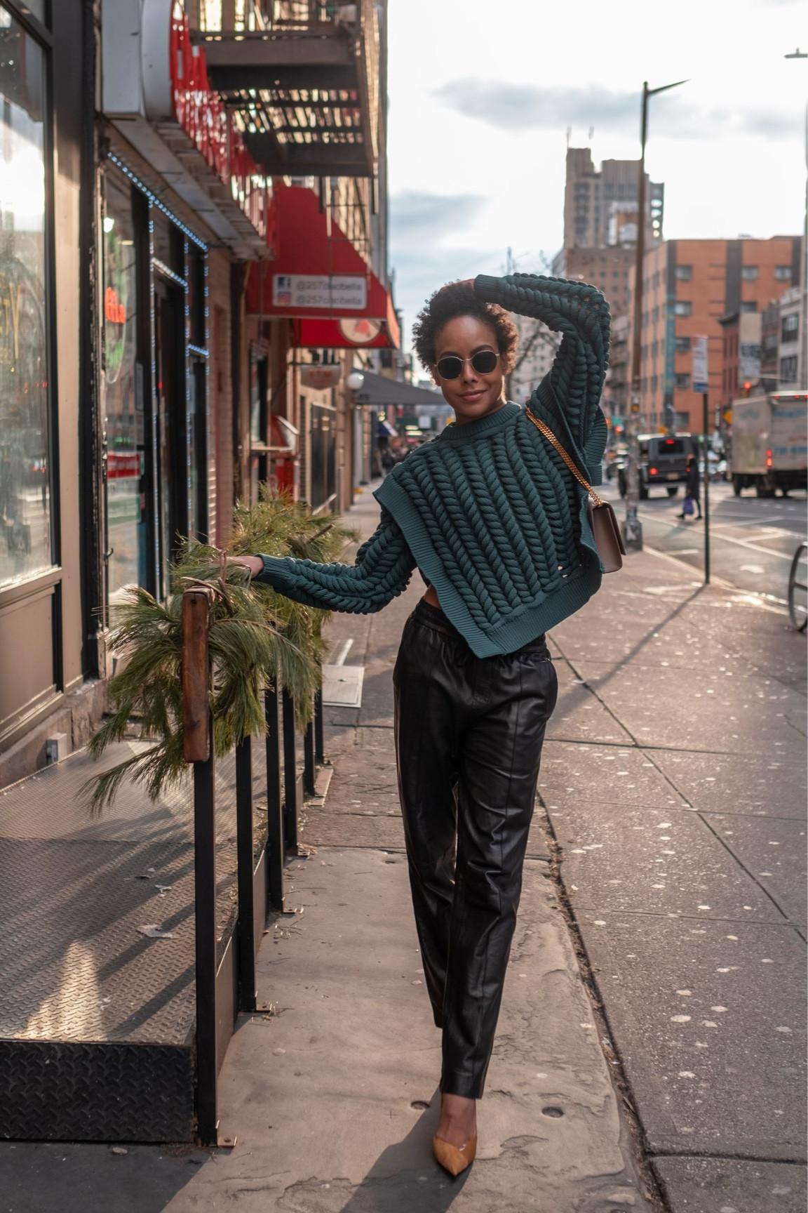 Tiers of this chunky soft knit contrast so well with a sleek leather pant. 


#LTKSeasonal