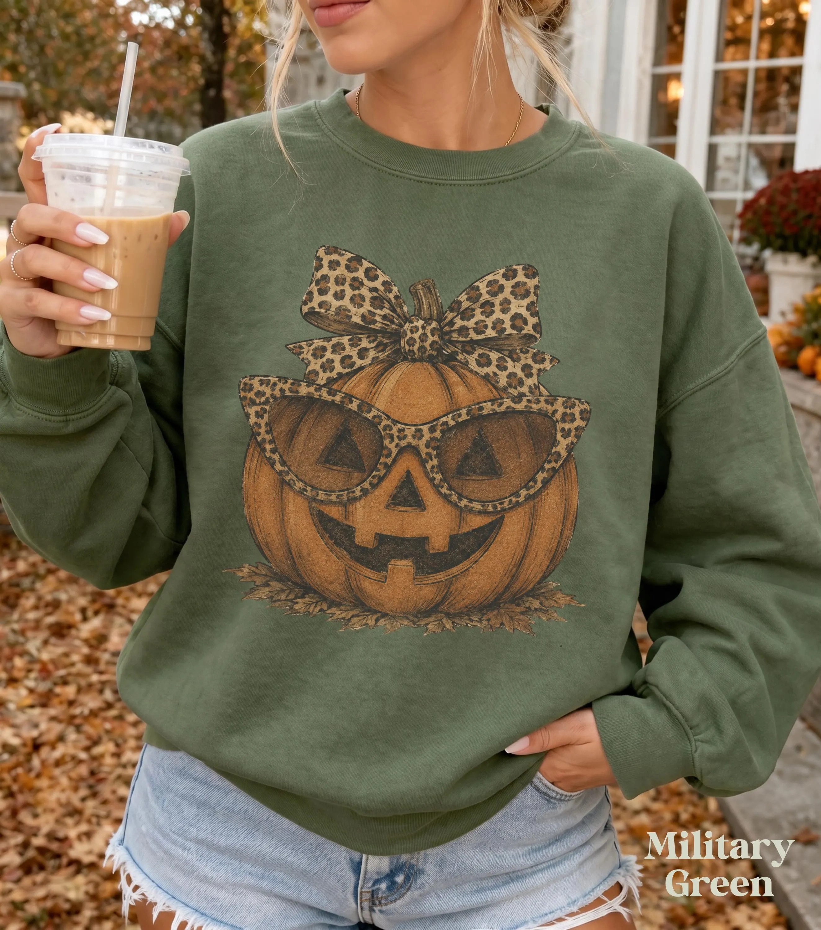 Pumpkin Halloween Fall Sweatshirt, Pumpkin Crewneck, Halloween Outfits Women, Autumn Sweatshirts, Leopard Pumpkin Sweaters, Jack O Lantern | Etsy (Global)