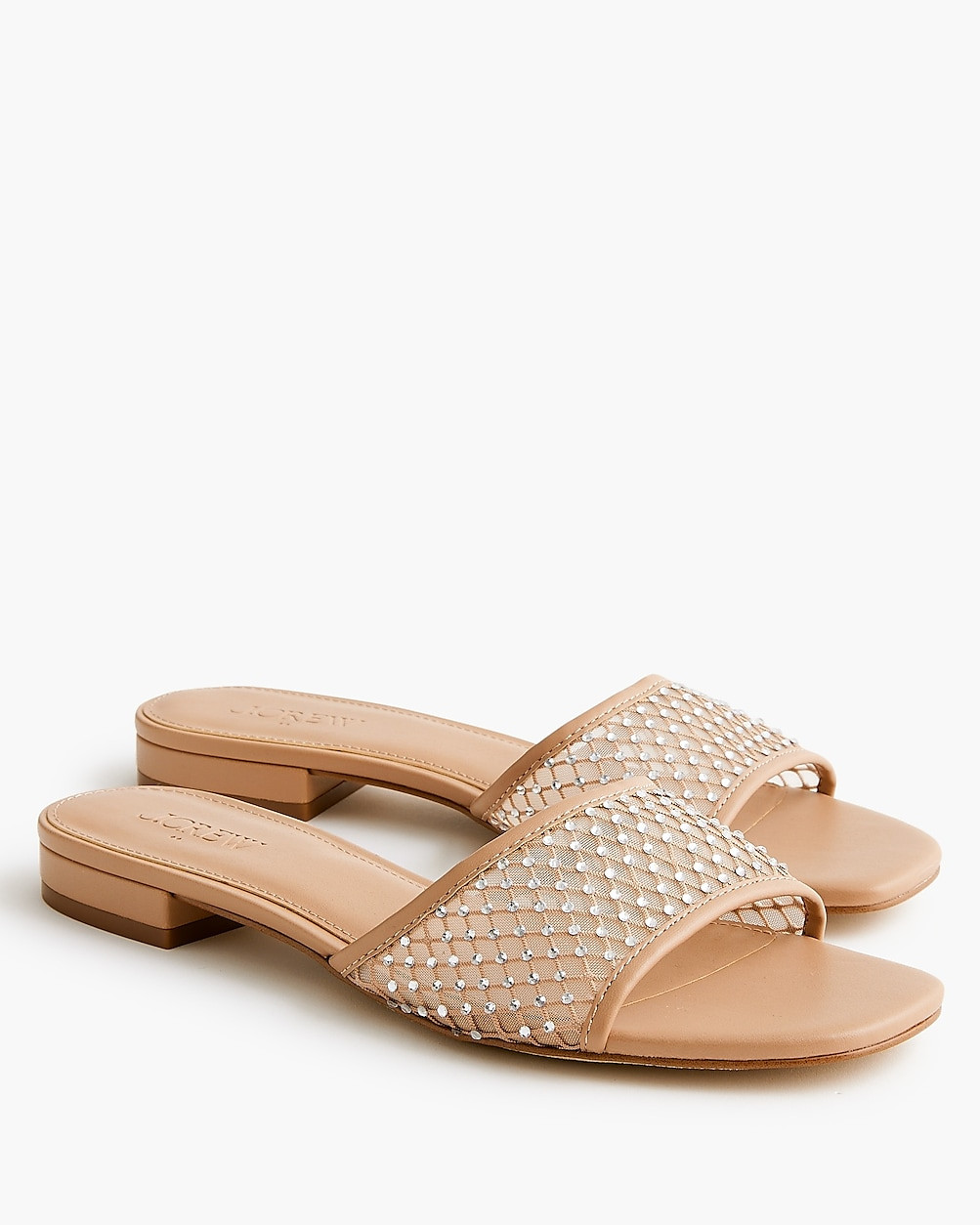 Rhinestone mesh slide sandals | J.Crew Factory