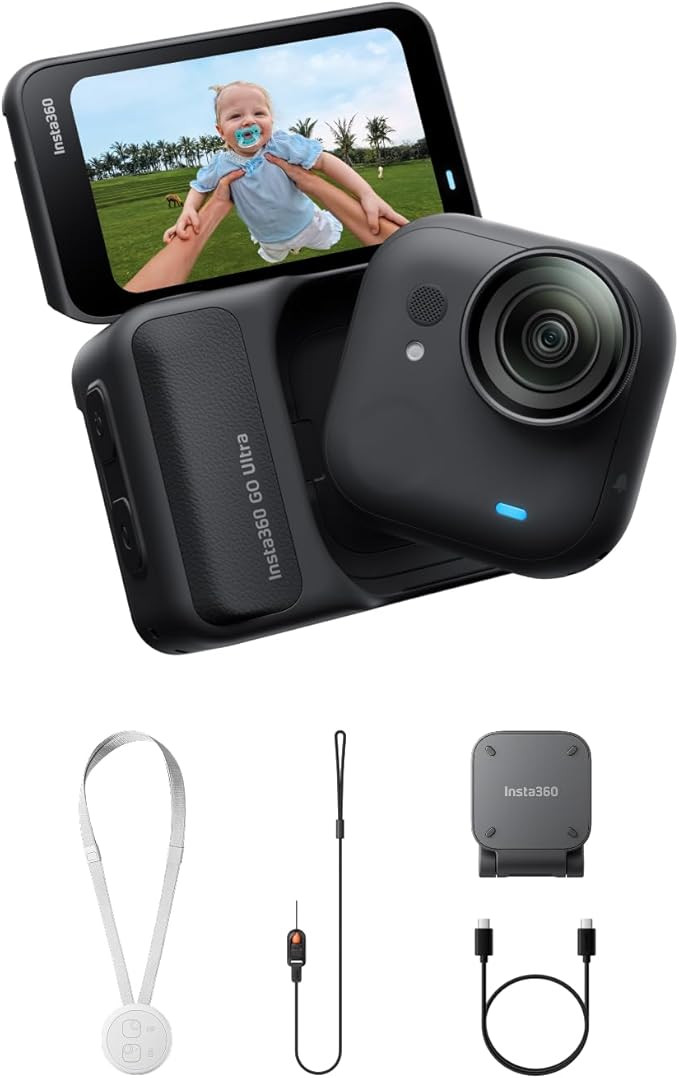 Insta360 GO Ultra - Small 4K Vlogging Camera, Hands-Free, POV Cam, 1/1.28" Sensor, 53g Lightweigh... | Amazon (US)