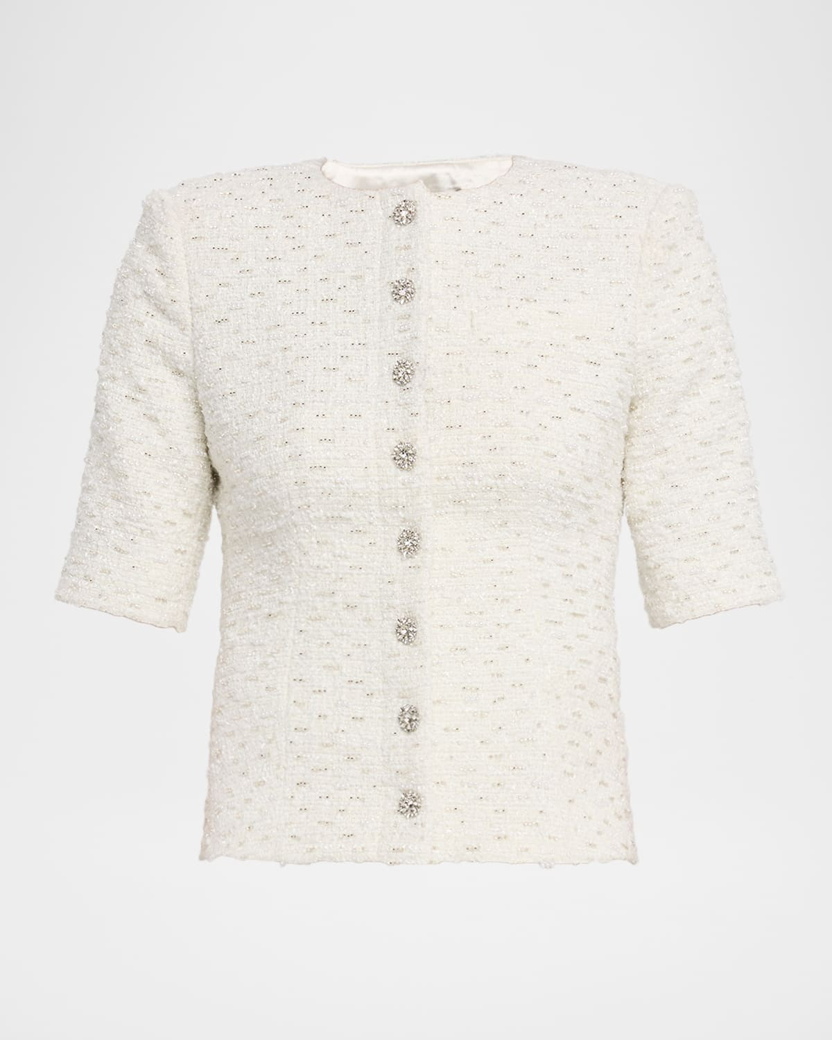 Tashi Short-Sleeve Tweed Jacket | Neiman Marcus
