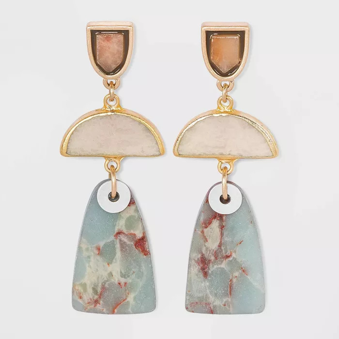 Semi-Precious Drop Earrings - Universal Thread™ | Target