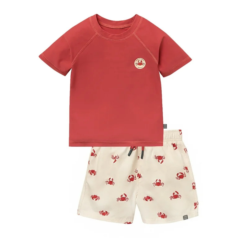 Modern Moments by Gerber Toddler Boy Short Sleeve Rash Guard and Trunk Set, 2-Piece, Sizes 12M - ... | Walmart (US)