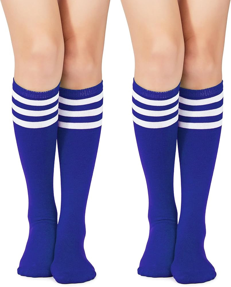 American Trends Knee High Socks for Women Striped Tube Socks Youth Athletic Soccer Socks | Amazon (US)