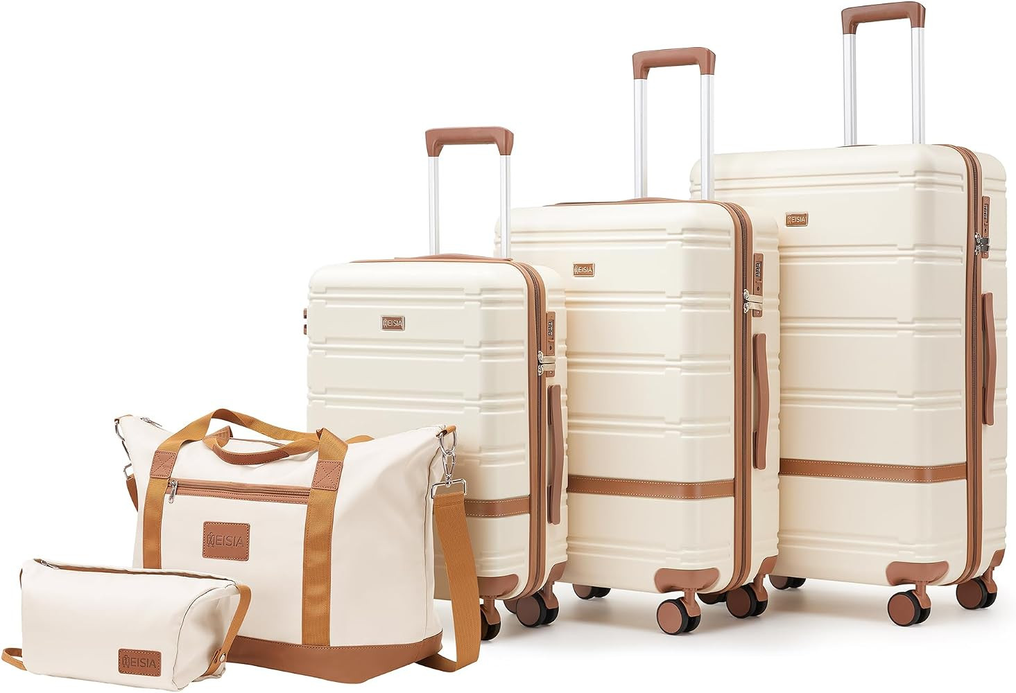 NEISIA Luggage Sets 3 Piece with spinner wheels, PC+ABS Hard Shell Travel Luggage,Lightweight Car... | Amazon (US)