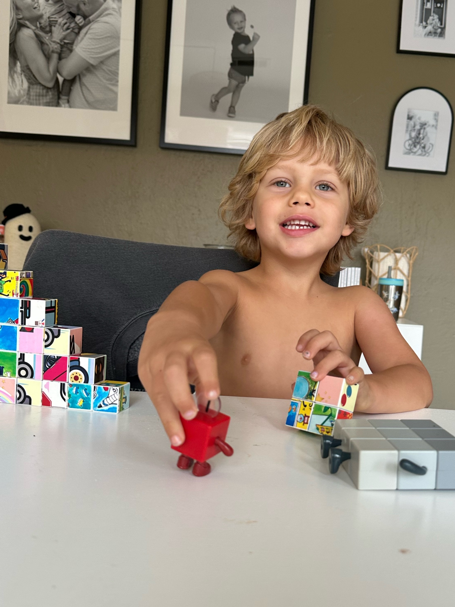 The magnet puzzle piece cubes are hands down his FAVORITE toy. Plays with them every day multiple times a day! And the number blocks figures are a close second! 

#LTKkids #LTKfamily