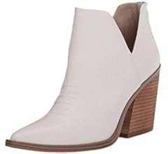 Kathemoi+Coutgo Womens Slip on Ankle Boots V Cutout Pointed Toe Chunky Stacked Mid Heel Booties | Amazon (US)
