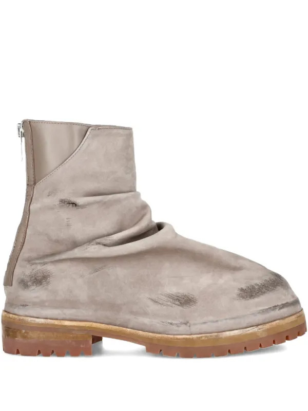 distressed leather boots | Farfetch Global