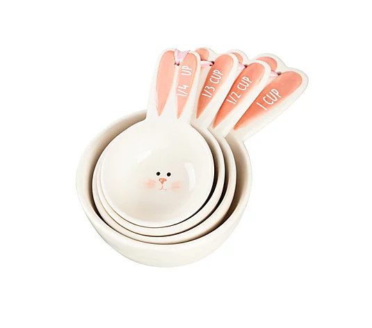 Evergreen Set of (4) Ceramic Bunny Measuring Cups | QVC