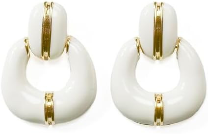 Black White Earrings for Women Teen Gifts Dangle Drop Fashion Geometric Statement Jewelry | Amazon (US)