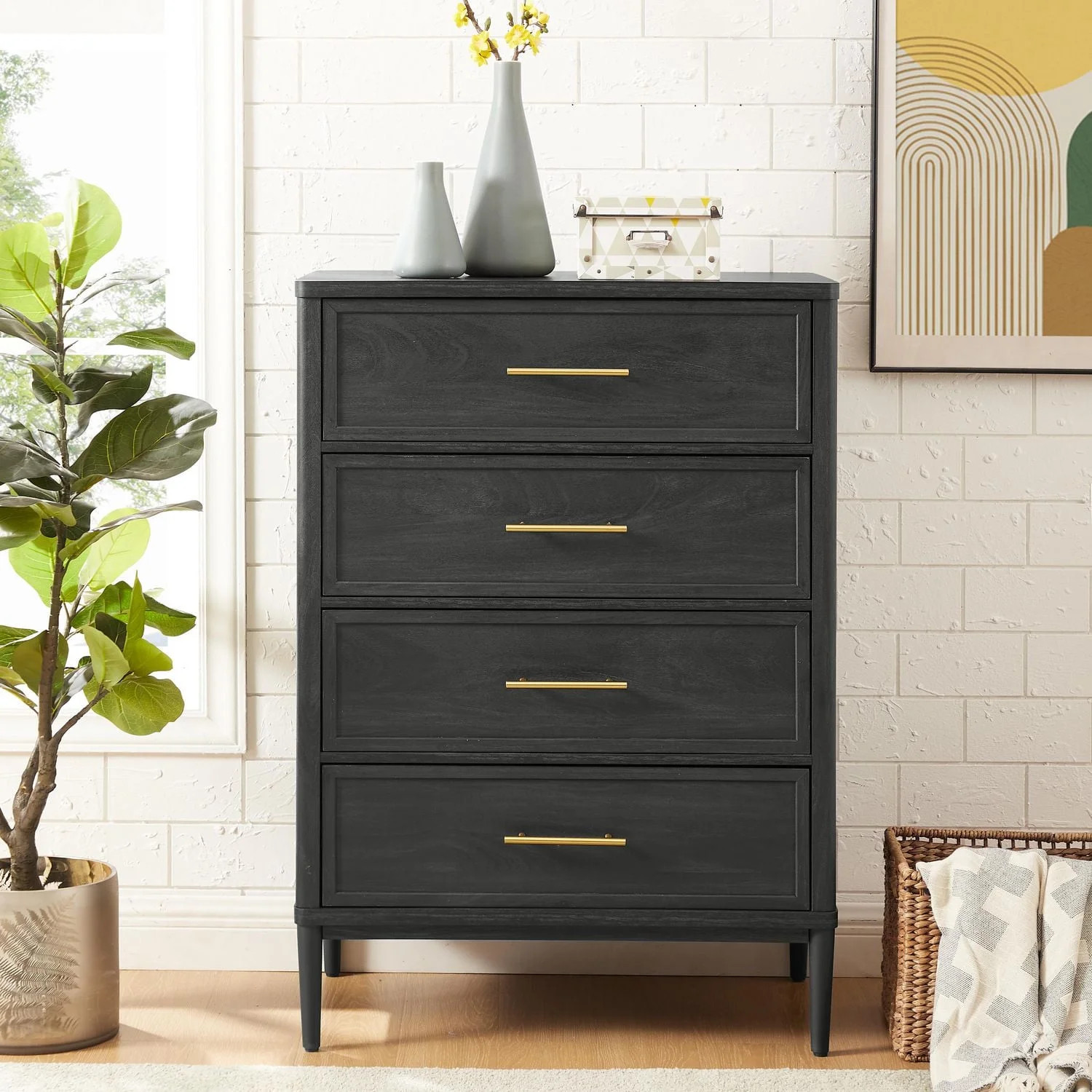 Better Homes & Gardens Oaklee 4-Drawer Dresser, Charcoal | Walmart (CA)