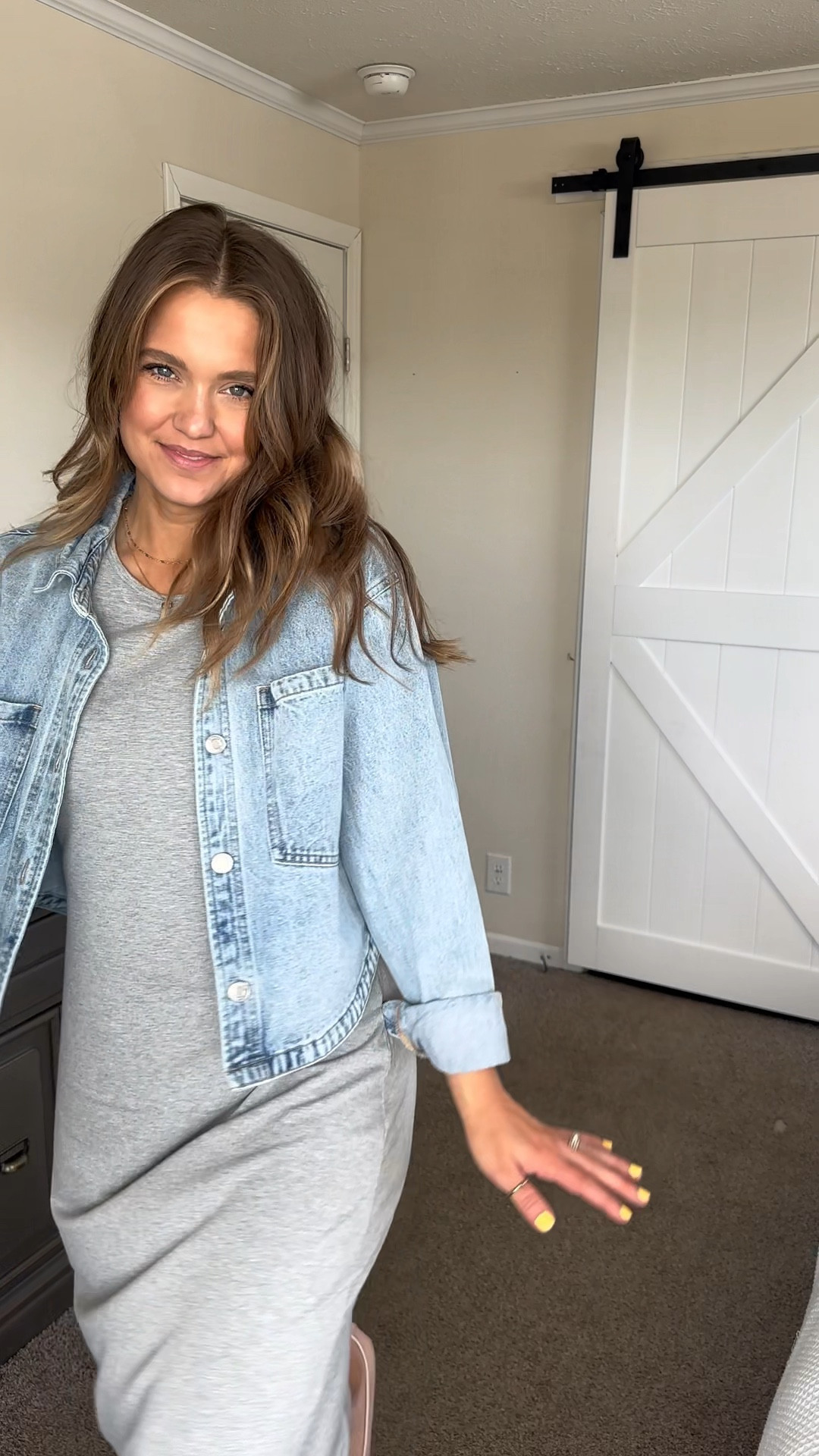 Dresses that are cute & comfy!!!! 
I sized up one to a large 
My jacket is from ferne boutique, also a large
Shoes are true to size 

#LTKSeasonal #LTKWatchNow #LTKStyleTip