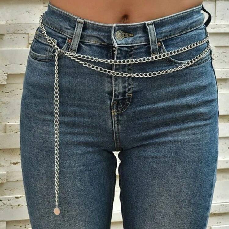 1pc Fashionable Round Charm Decorated Chain Waist Belt Jewelry, Versatile Body Chain For Women | SHEIN