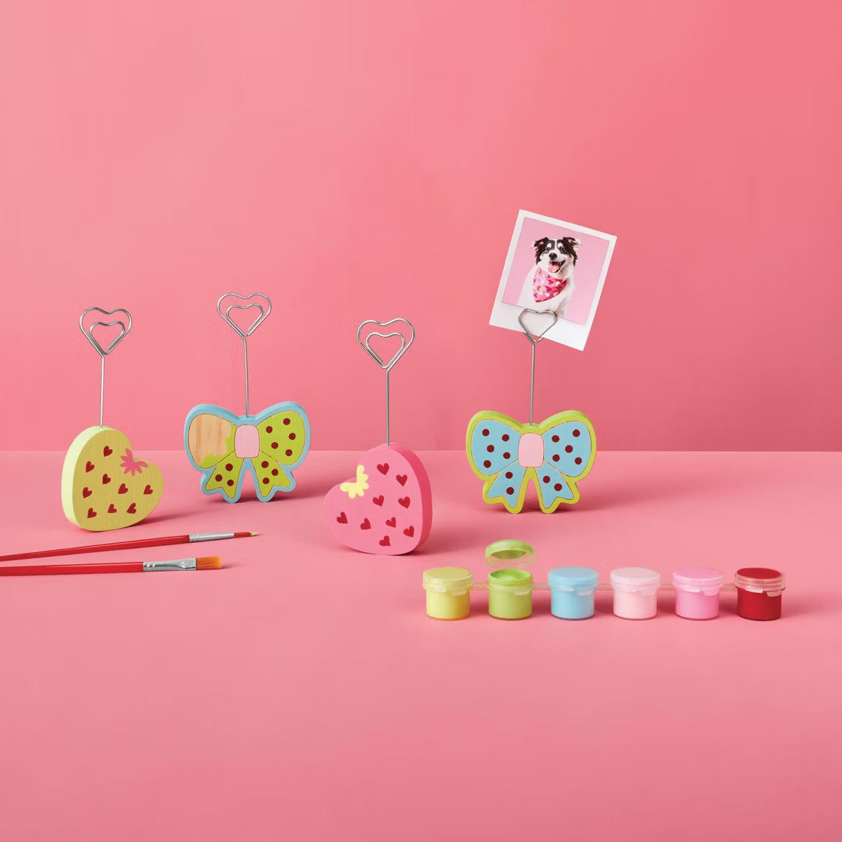 Valentine's Craft 4ct Wood Photo Holders Painting Activity Kit - Mondo Llama™ | Target