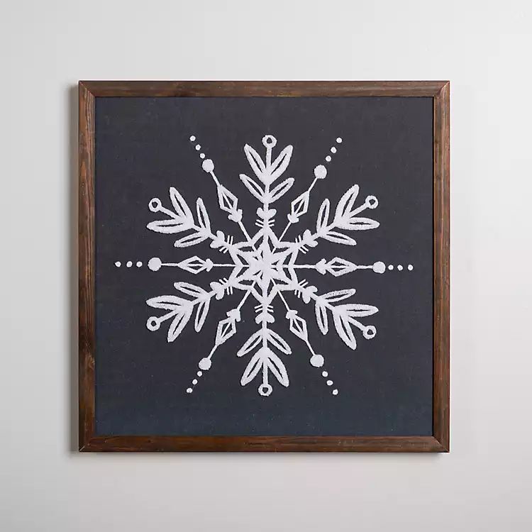 Embroidered Snowflake Framed Wall Plaque | Kirkland's Home