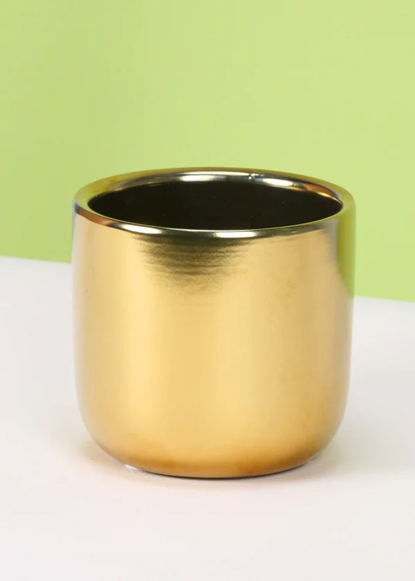 Matte Gold Ceramic Pot | Fleur & Co.