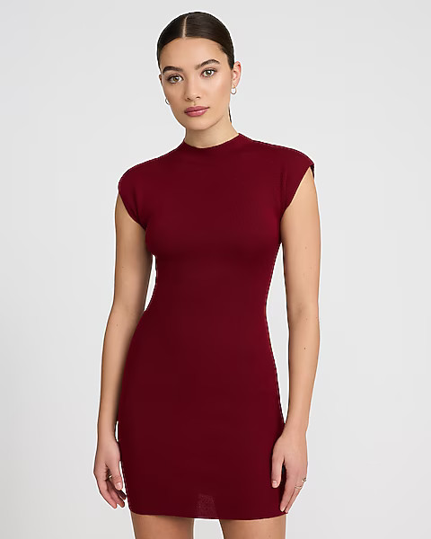 Cap Sleeve Mini Sweater Dress | Express