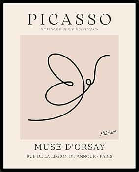 Poster Master Vintage Picasso Poster - Retro One Line Butterfly Drawing Print - Butterfly Line Ar... | Amazon (US)