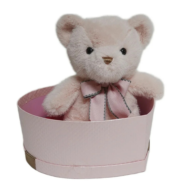 Plush Bear in Heart-Shaped Gift Box, Blush, 12", Valentine's Day by Way To Celebrate | Walmart (US)
