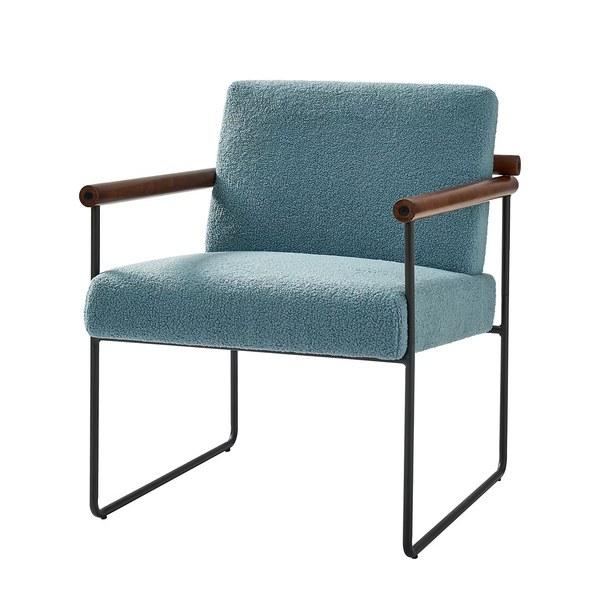 Elisa Modern Ergonomic Accent Armchair with Metal Base and Special Solid Wood Arm| ARTFUL LIVING ... | Target