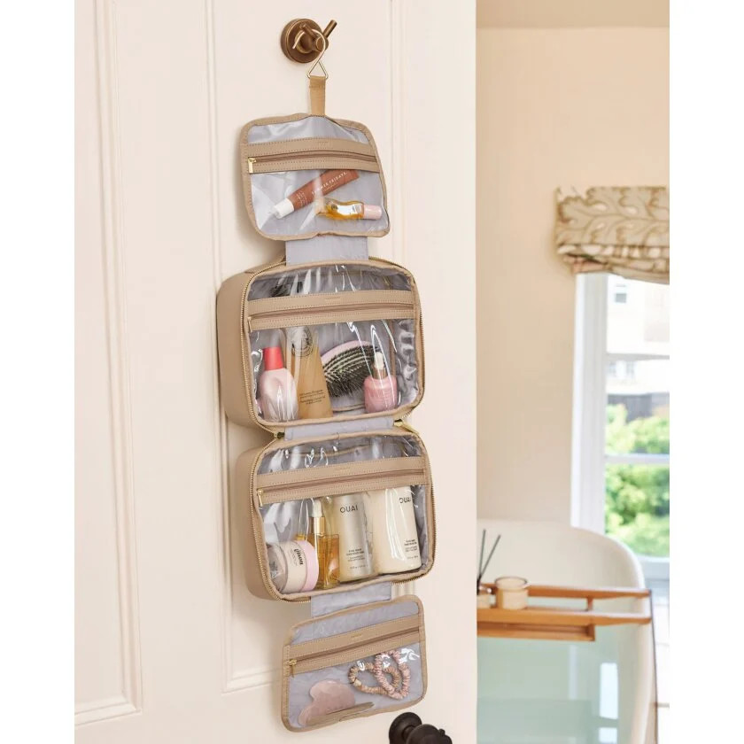 Hanging Makeup and Wash Bag in Light Taupe | Katie Loxton Ltd. (UK)