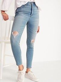 Extra High-Waisted Rockstar 360° Stretch Super Skinny Ripped Jeans for Women | Old Navy (US)