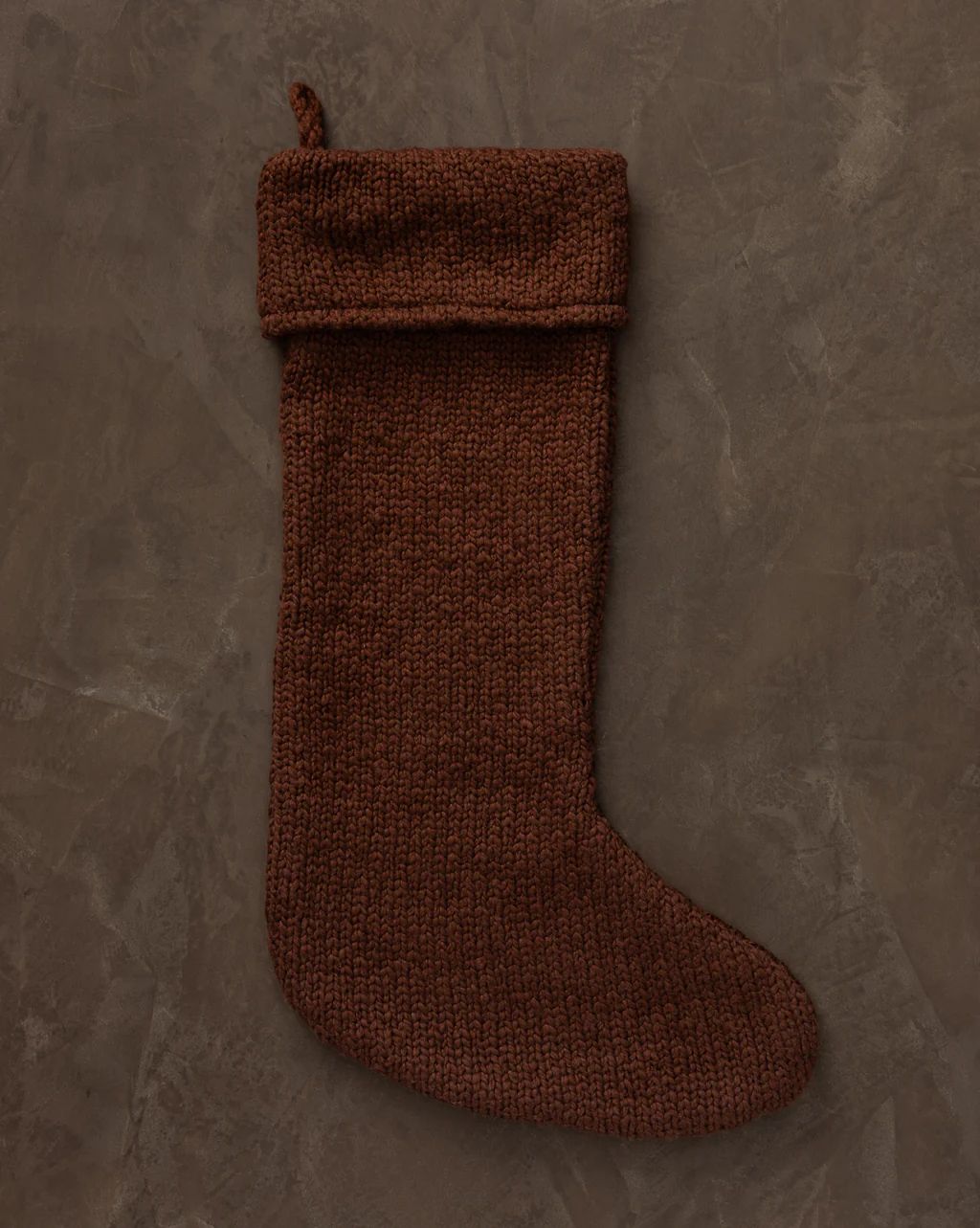 Cozy Knit Stocking in Deep Brown | McGee & Co.
