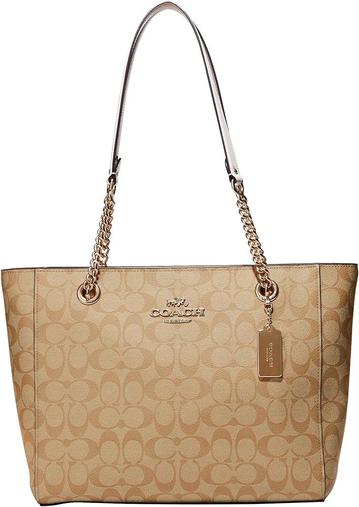 Coach Women's Cammie Leather Chain Tote | Amazon (US)
