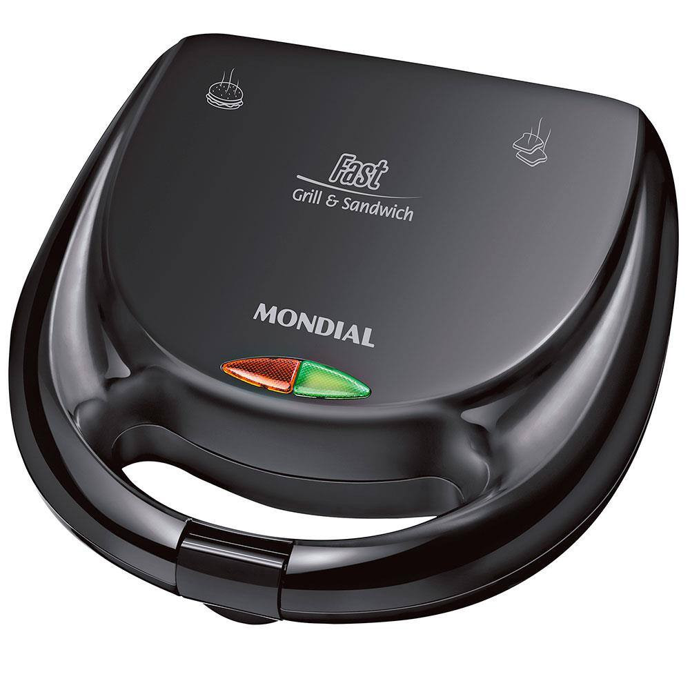 Sanduicheira Fast Grill e Sandwich Mondial S-12 750W - Preta | Casas Bahia (BR)