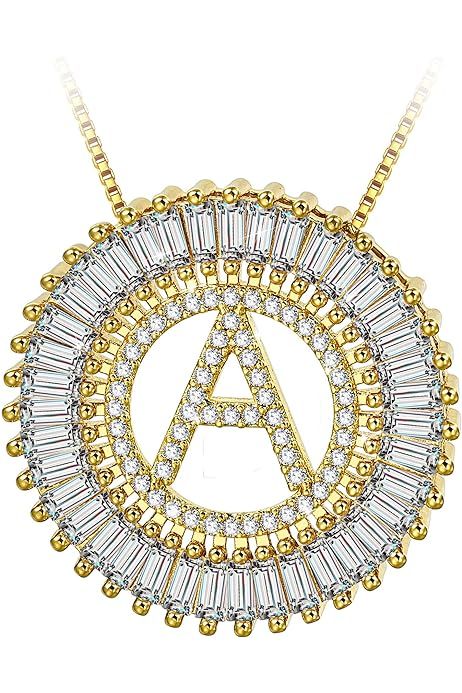 COTTVOTT A-Z Alphabet Pendant Necklaces Charms Women Initial Letter Chain Necklace 4 Colors | Amazon (US)