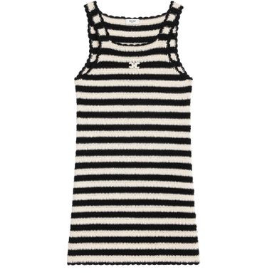 Triomphe striped in crocheted cotton mini dress - CELINE | 24S (APAC/EU)