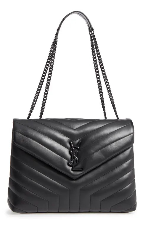 Saint Laurent Medium LouLou Matelassé Leather Shoulder Bag in Noir at Nordstrom | Nordstrom