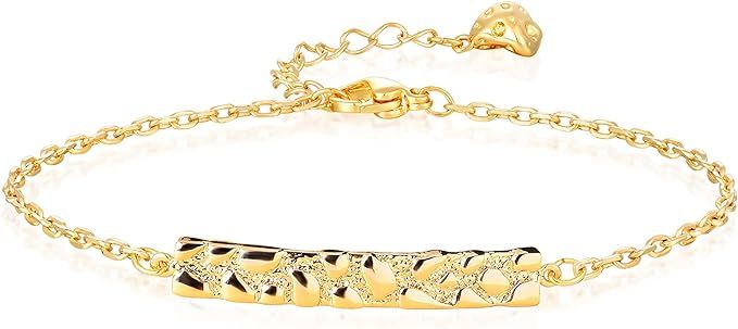 Fettero Gold Bracelet Chain 14K Gold Plated Dainty Minimalist Simple Boho Copper Jewelry Gift for... | Amazon (US)