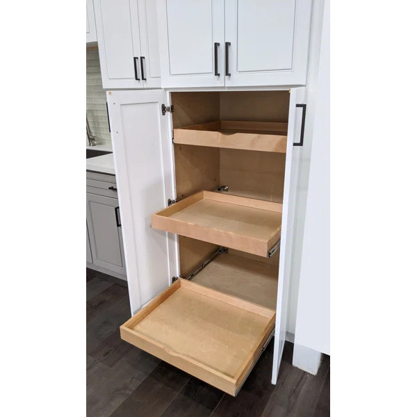Pull out Drawer Solid wood dovetail joints roll out shelves Slide Out Pantry Shelves - DIY Daiona | Wayfair North America