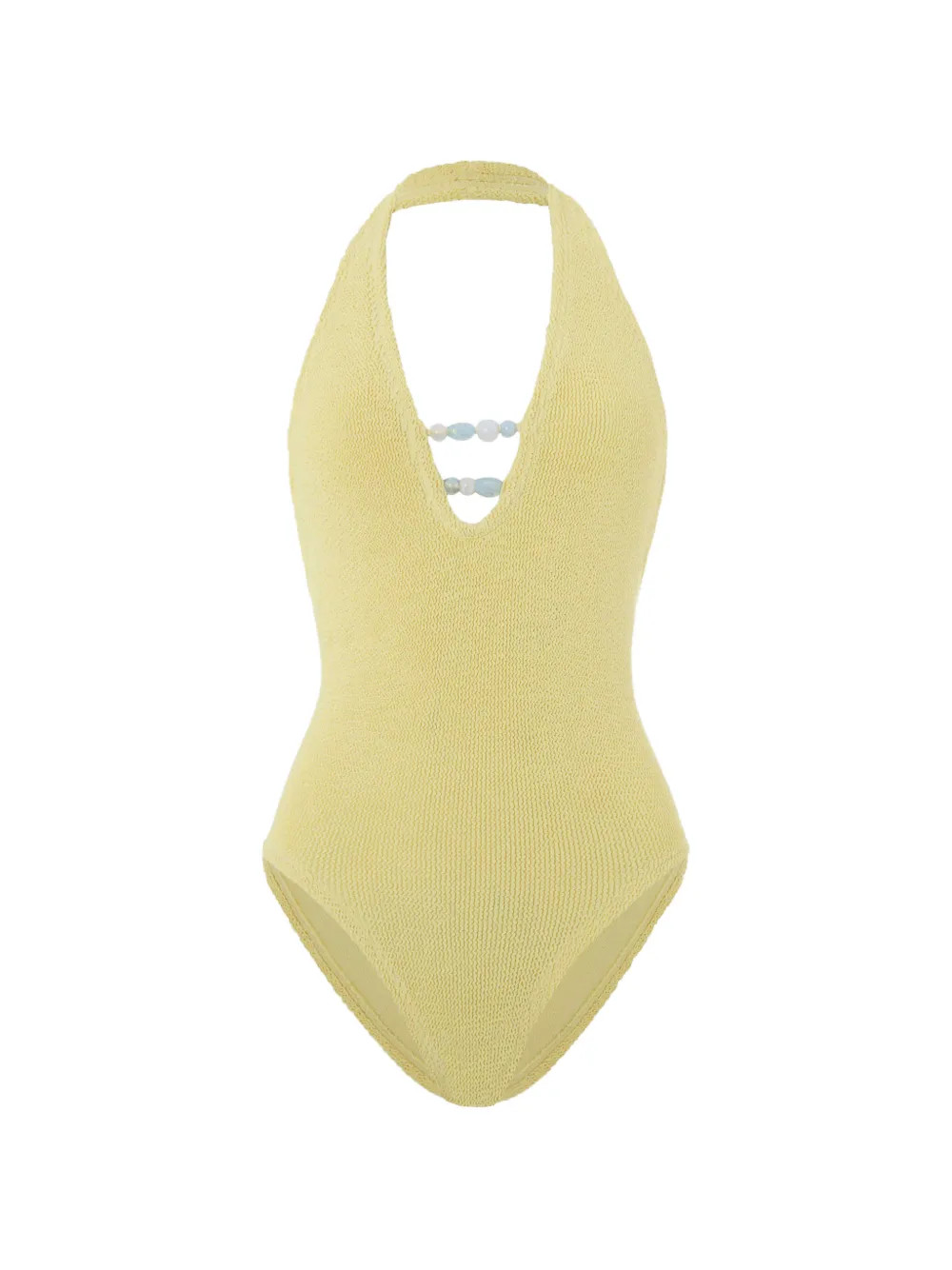 Hunza G Adriana Beaded Swimsuit | Yellow | FARFETCH | Farfetch Global