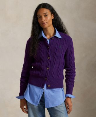 Polo Ralph Lauren Women's Cable-Knit Wool-Cashmere Cardigan Sweater - Macy's | Macy's