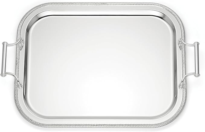 Reed And Barton 896102 Rectangle Silverplate Tray With Handles | Amazon (US)