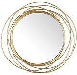 Mirrorize, 27.5" Dia Framed Gold Round Mirror Circle Rings Hanging Modern Industrial Metal Frame Wal | Amazon (US)