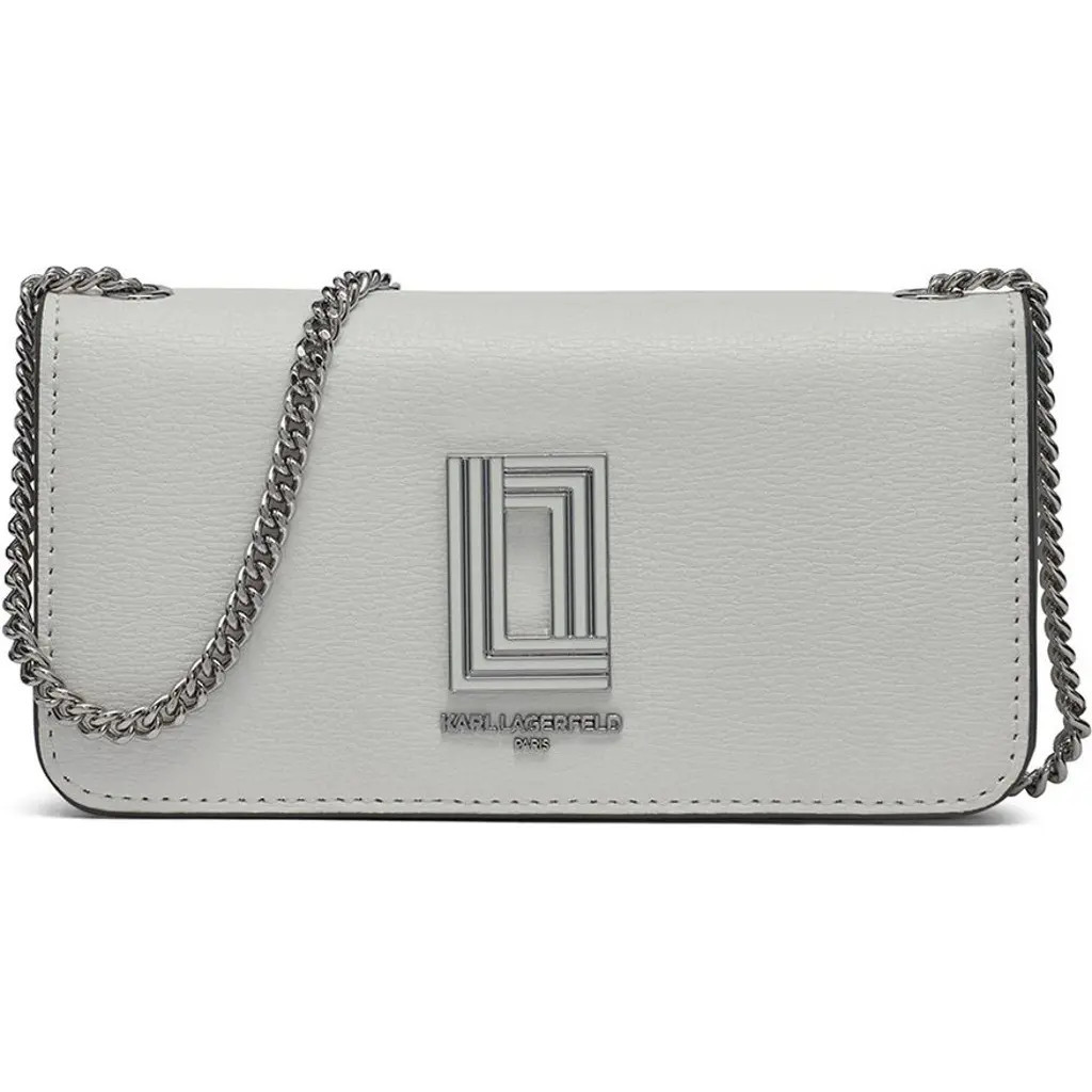 KARL LAGERFELD PARIS Kosette Shoulder in Winter White/silver at Nordstrom | Nordstrom