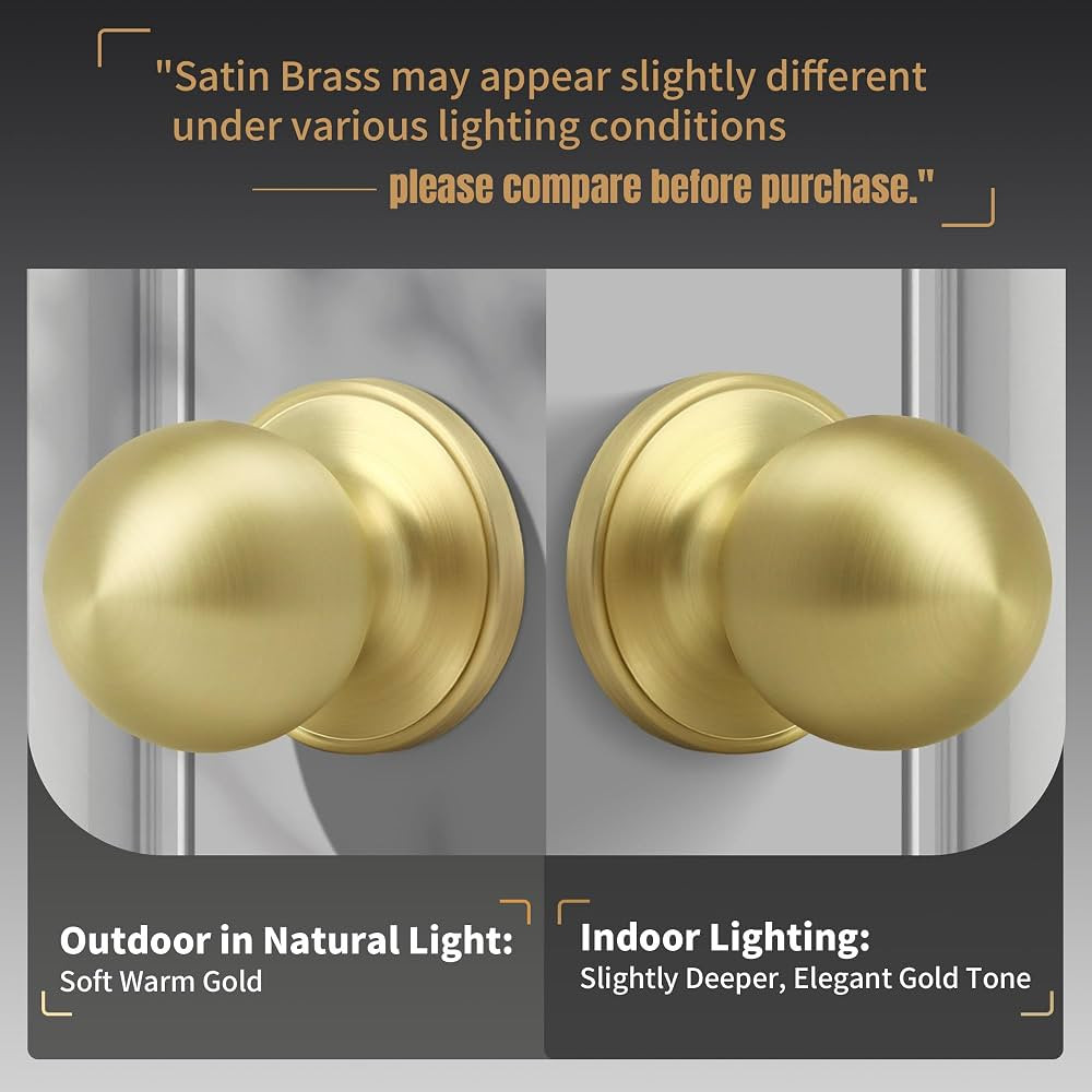 Non-Locking Passage Door Knob, Ball Design Doorknob for Interior, Reversible Round Door Lock for ... | Amazon (US)