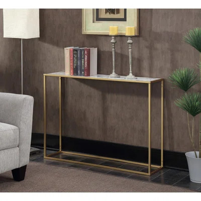 Theydon Faux Marble Console Table | Wayfair North America