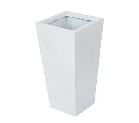 Luxen Home White MgO 18.5"H Tall Tapered SquarePlanter - QVC.com | QVC