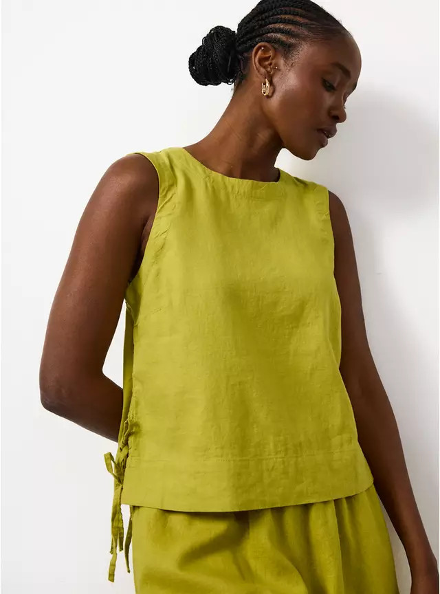 Buy Lime Linen Rich Side Tie Shell Top 10 | Co-ords | Tu | Tu Clothing